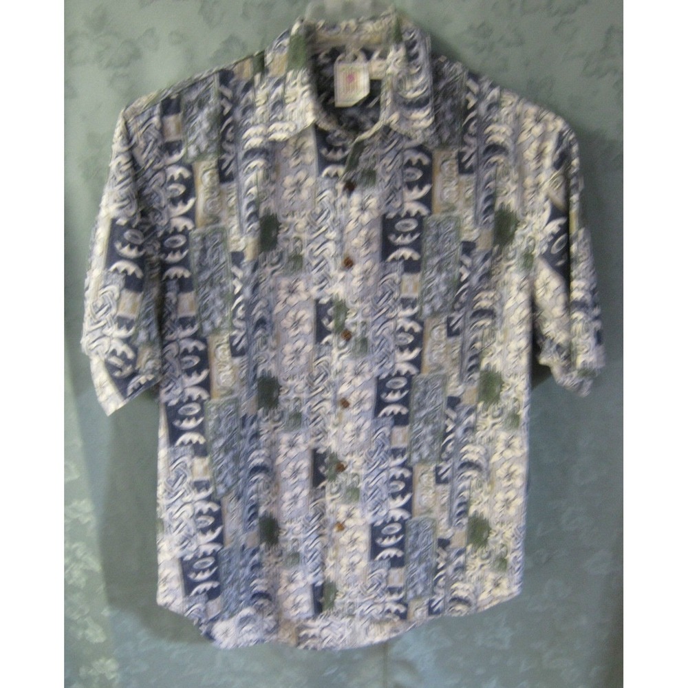 90's Mahalo Hawaiian Aloha Shirt Size Medium Round Cut Tails